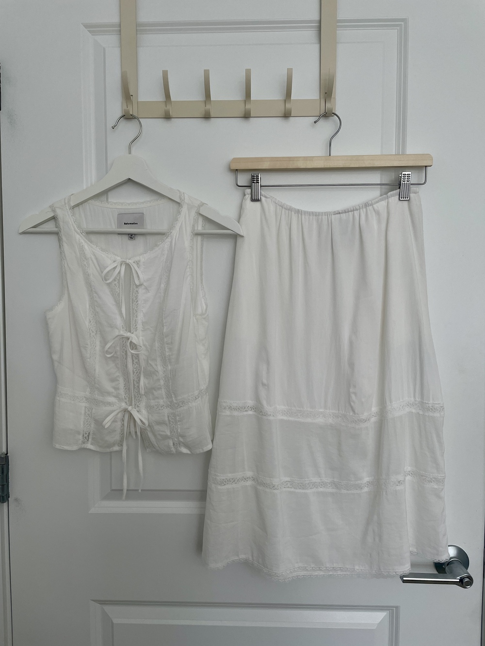 Reformation Petites Ainsley Two Piece Ivory - Size 0P